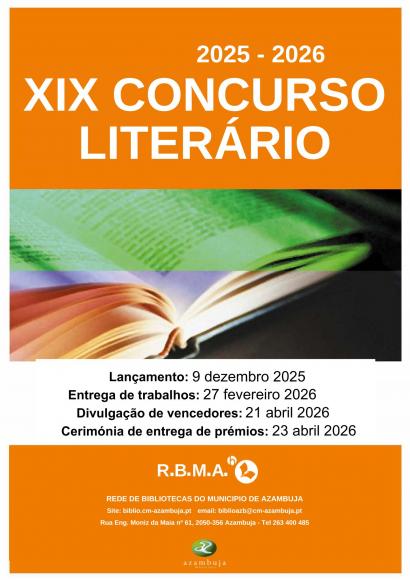 Est&aacute; lan&ccedil;ado o XIX CONCURSO LITER&Aacute;RIO DO CONCELHO DE AZAMBUJA