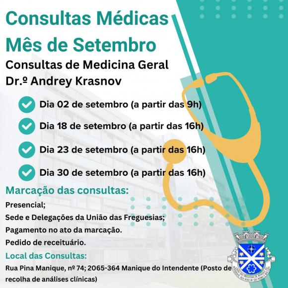 Consultas mês de setembro Consultas mês de setembro